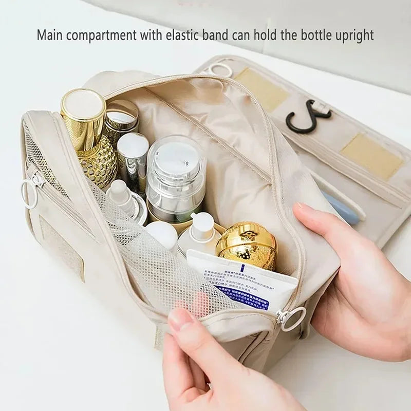 Mini Travel Makeup Bag – Waterproof Organizer with Hook