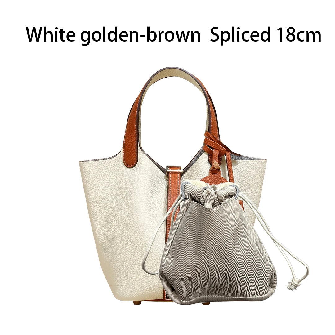 MENDY Genuine Leather Bucket Bag for Women