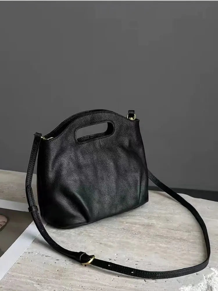 American Retro Soft Vegan Leather Crossbody Bag – Commuter Shoulder Handbag for Women