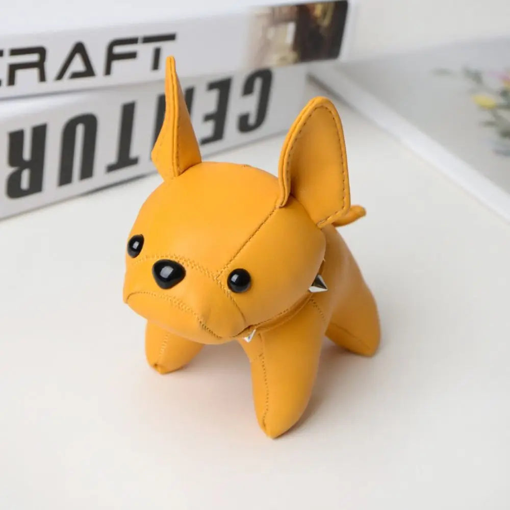 Kawaii French Bulldog Leather Keychain – Cute Chubby Dog Bag Charm (10cm & 14cm)