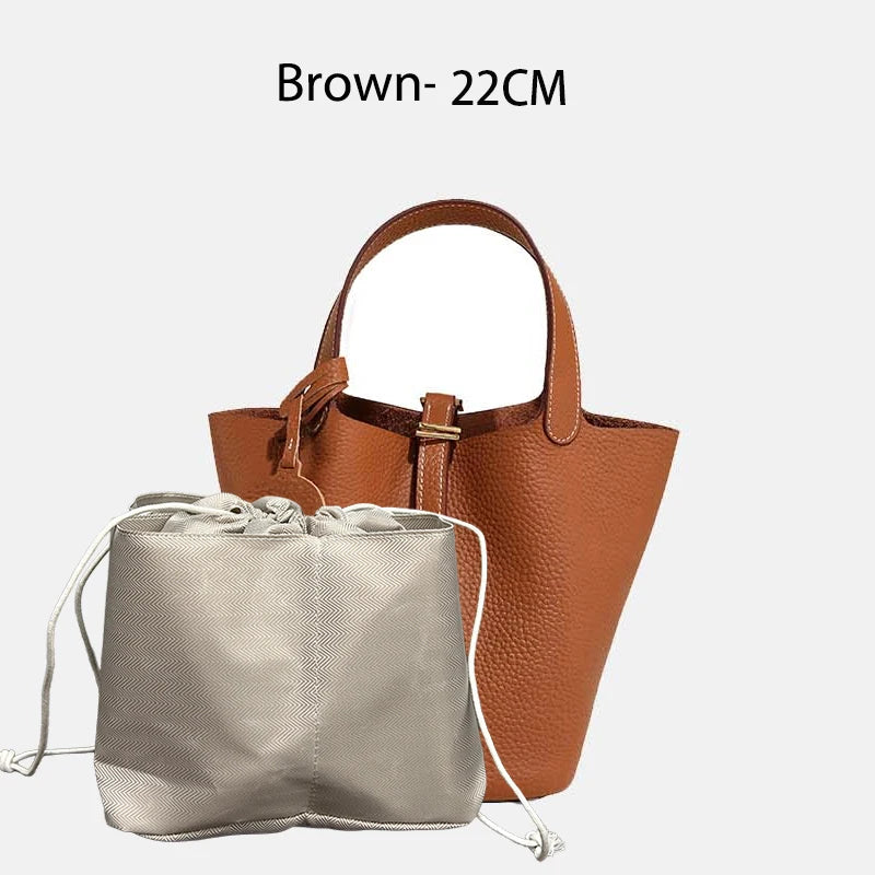 MENDY Genuine Leather Bucket Bag for Women