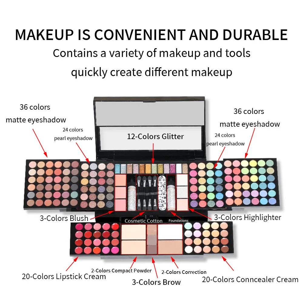 Full Mini Makeup Kit – Cosmetics Set with Travel Case