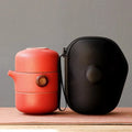 Japanese‑Style Ceramic Teapot Lid Bowl Teacup – Handmade Travel Tea Set