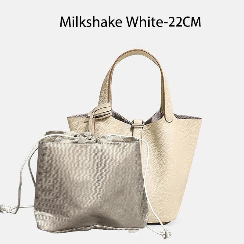 MENDY Genuine Leather Bucket Bag for Women