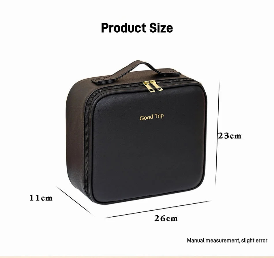 Premium LED Makeup Case with Mirror – Portable Lighted Cosmetic Travel Organizer