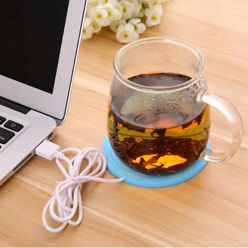 Mini USB Cup Warmer - Portable Coffee & Tea Mug Heater Pad for Desk