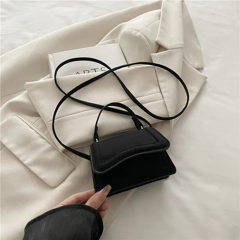 Mini Suede Crossbody Bag for Women – Soft Autumn/Winter Shoulder Handbag (Lightweight, High‑Quality Small Purse)
