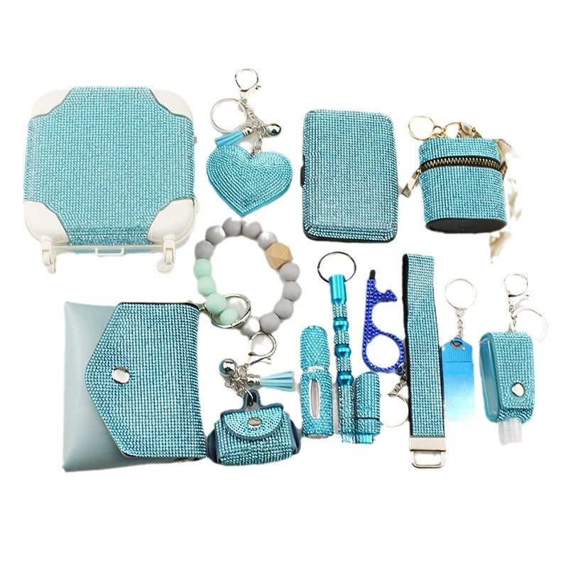 Silicone Beads Hand Serial Red Envelope Headset Bag Storage Box  Key Chain Christmas Gift 14pc