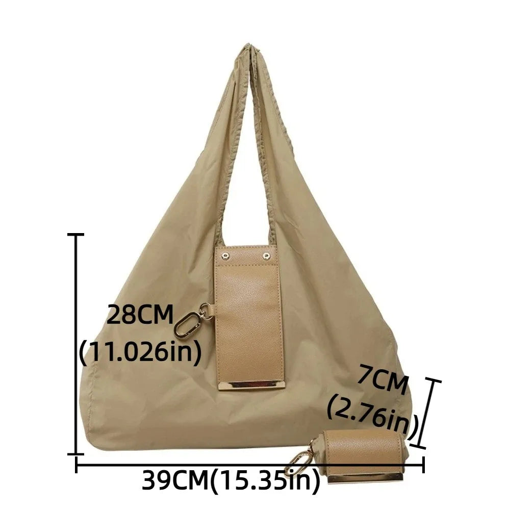 Reusable Mini Keychain Tote Bag – Foldable Eco-Friendly Shopping Bag with Lux Leather-Look (6 Colours)