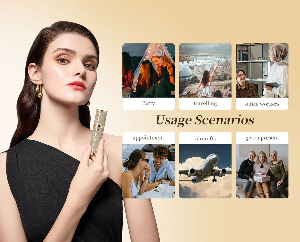 5ML or 10ML Portable Refillable Lux Perfume Atomizer – Travel Spray Bottle for Fragrance Mist