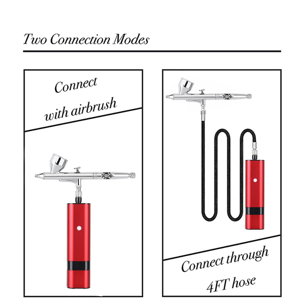 Mini Airbrush Kit Multiple Use with Compressor - Professional Spray System for Flawless Foundation & Nail Art