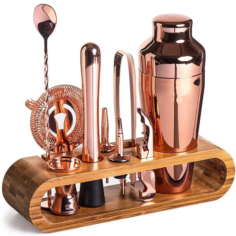 Mixology Bartender Kit – Premium 10‑Piece Cocktail Set with Bamboo Stand