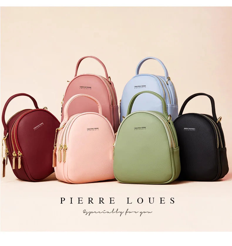 Mini Convertible Backpack Purse – Waterproof PU Fashion Bag for Everyday Carry