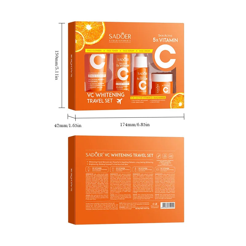Mini Vitamin C Skincare Travel Set – 4-Piece Portable Kit