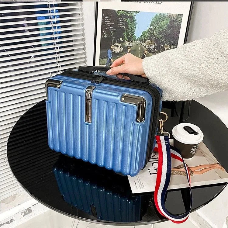Mini Silver Travel Backpack - 14 Inch Laptop Bag with Shoulder Strap