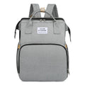 Grey: 2-in-1 nappy bag backpack in grey, front view