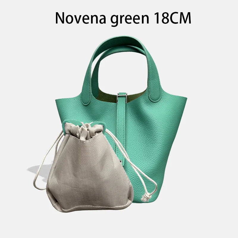 MENDY Genuine Leather Bucket Bag for Women