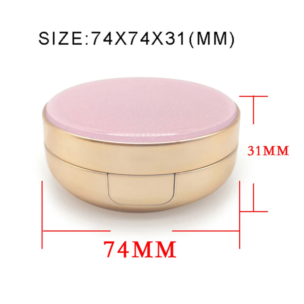 Mini Compact Case with Mirror & Powder Puff - Refillable Travel Makeup Container