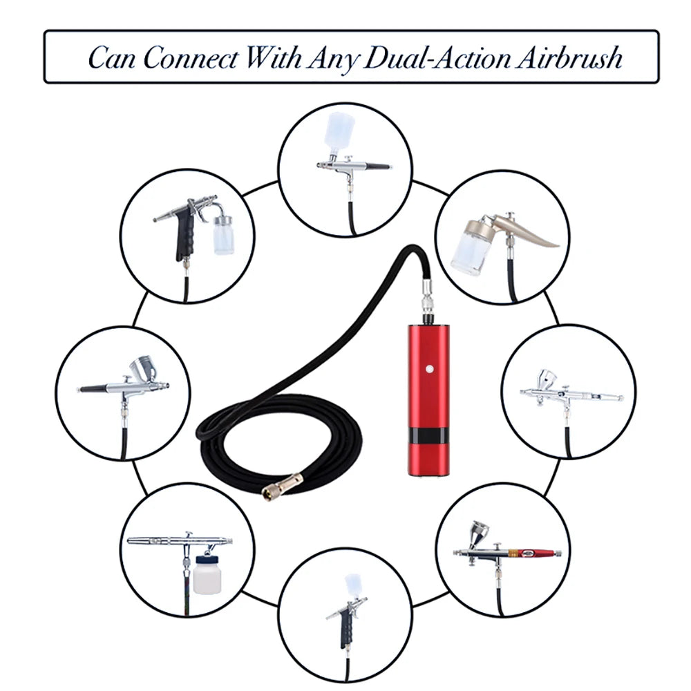 Mini Airbrush Kit Multiple Use with Compressor - Professional Spray System for Flawless Foundation & Nail Art