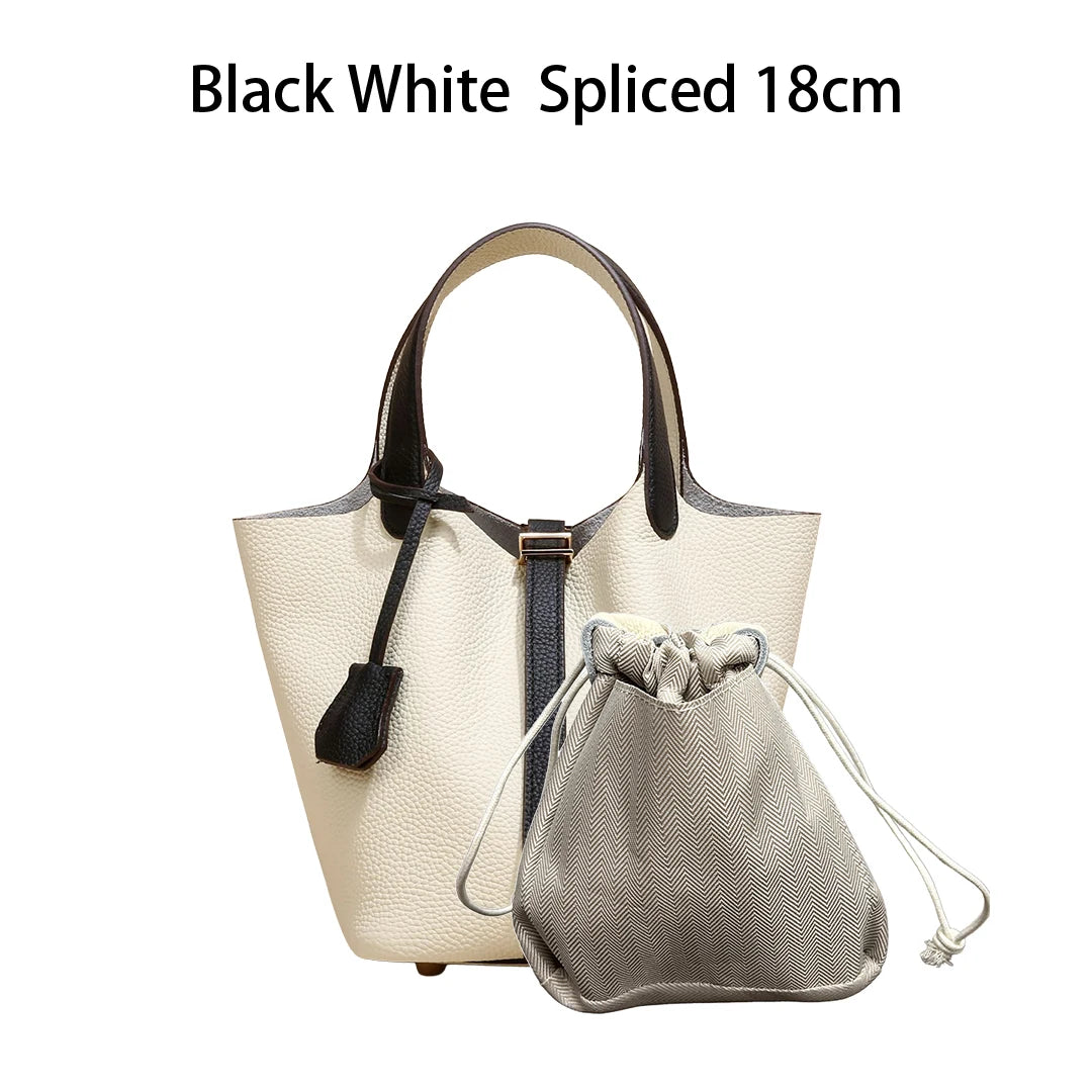 MENDY Genuine Leather Bucket Bag for Women