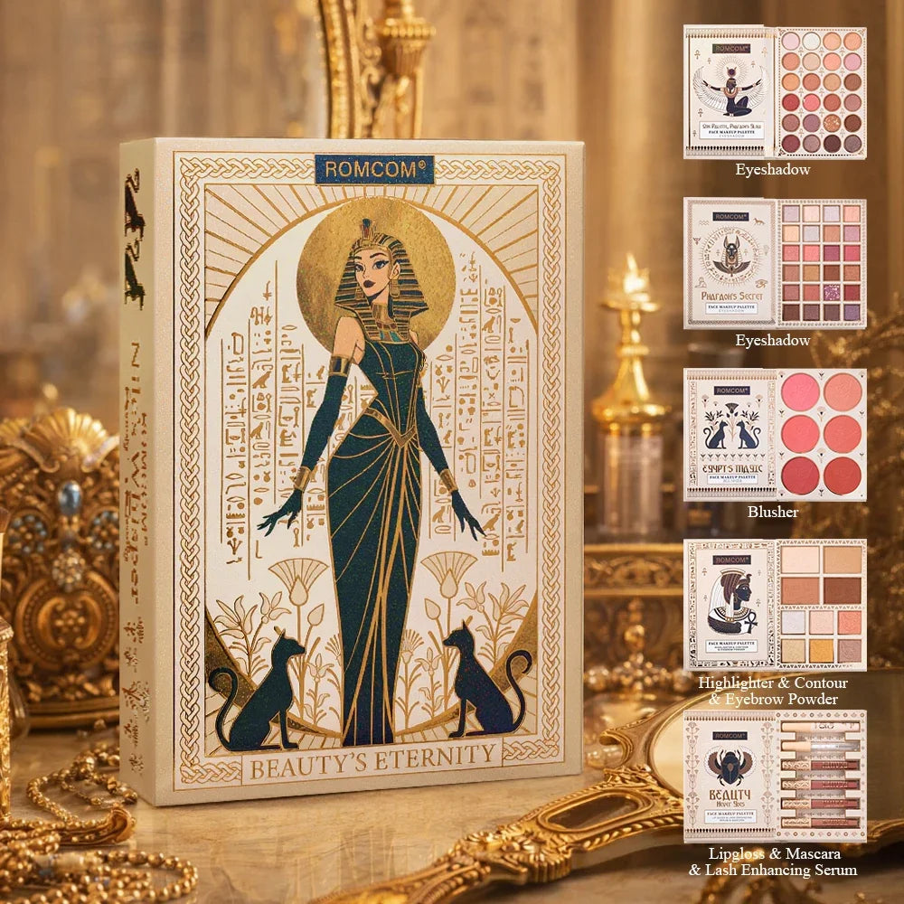 Premium Egyptian Style Full Face Makeup Kit – Eyeshadow, Blush, Highlighter & All‑in‑One Palette