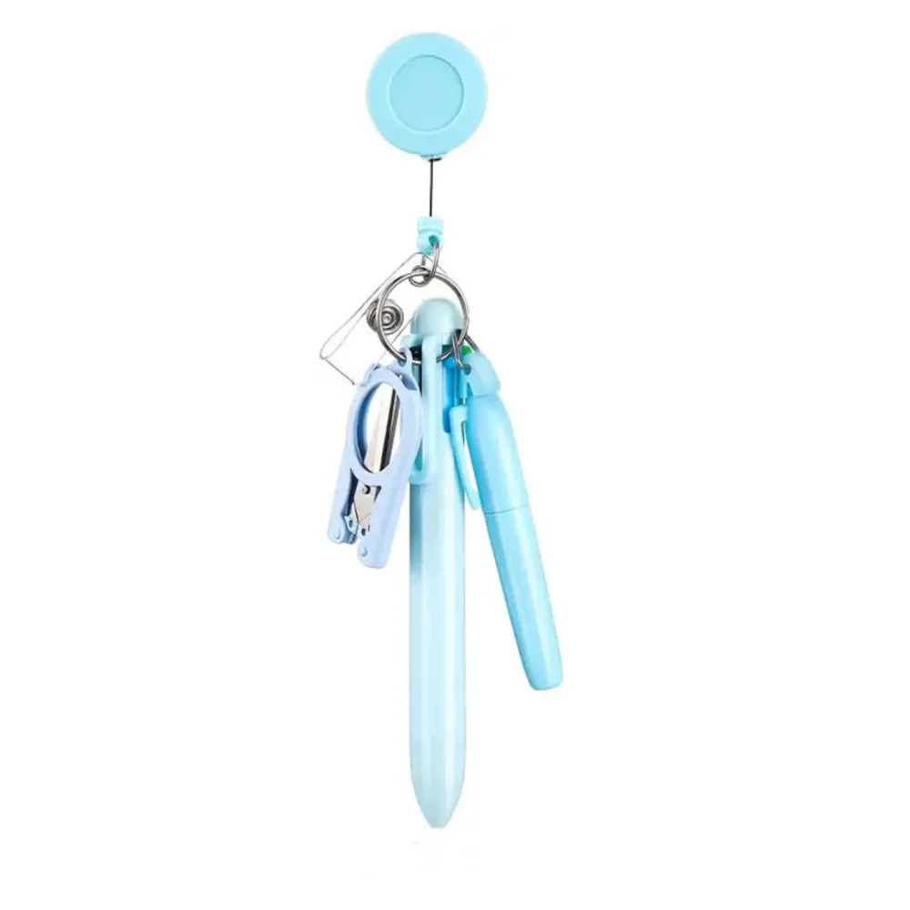 Retractable Badge Reel Multi Tools - Nurse Teacher Student Ballpoint Pen with Clip Hook