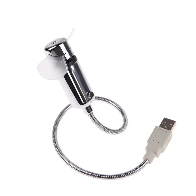 Mini USB Fan with LED Light & Clock – Flexible Desktop Gadget