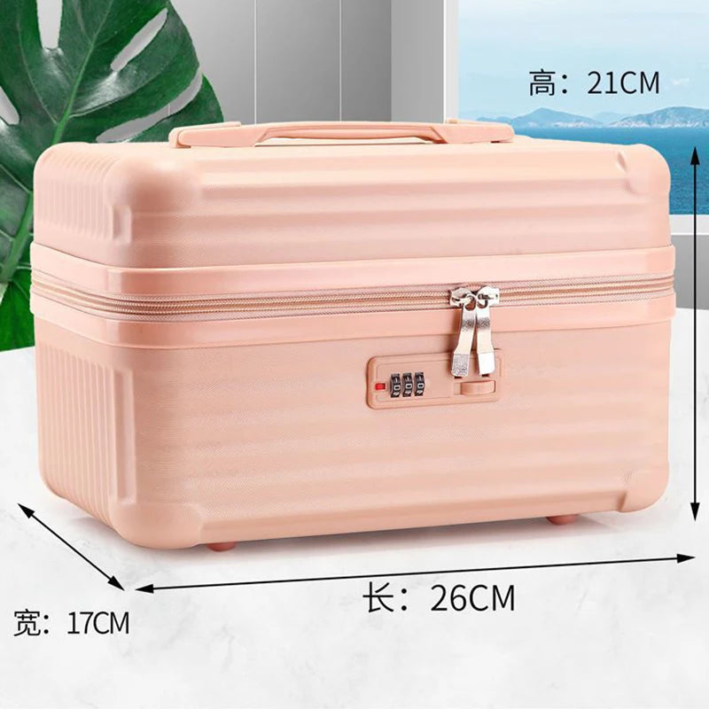Lightweight Mini Travel Suitcase Cosmetic Box – Waterproof Portable Makeup & Hand Luggage Organizer (14/16 inch)