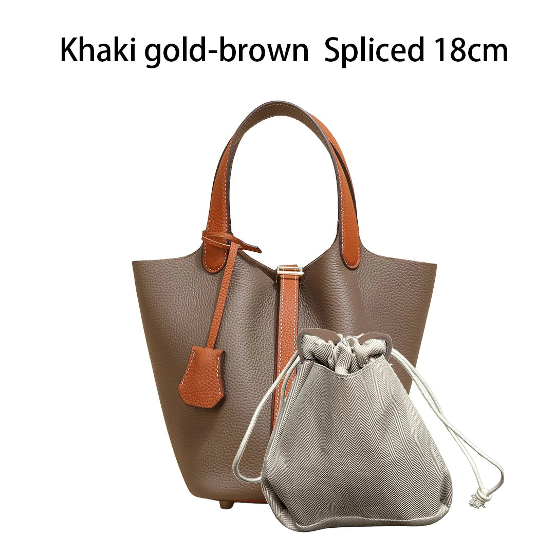 MENDY Genuine Leather Bucket Bag for Women