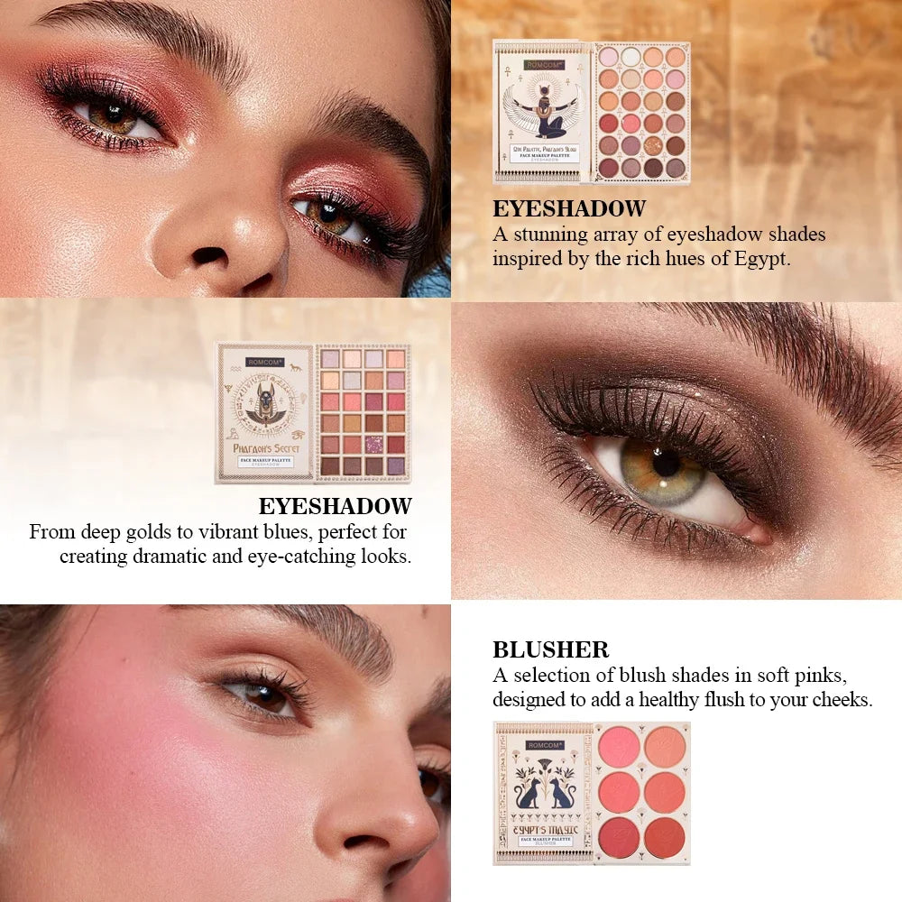 Premium Egyptian Style Full Face Makeup Kit – Eyeshadow, Blush, Highlighter & All‑in‑One Palette