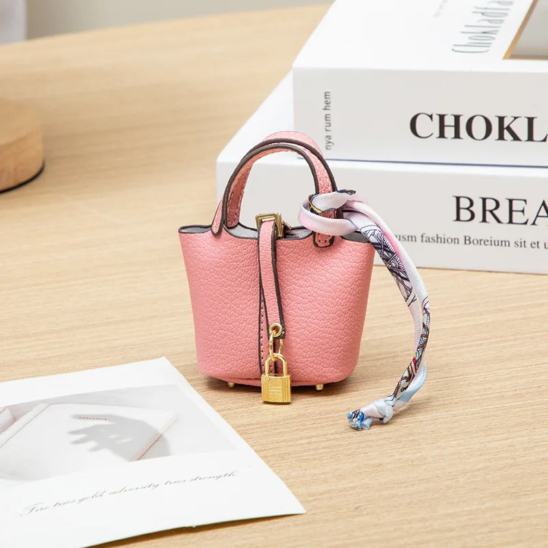 Mini House Leather Small Bag – Portable Handheld & Wrist Rope Mini Wallet for Earbuds, Keys & Essentials