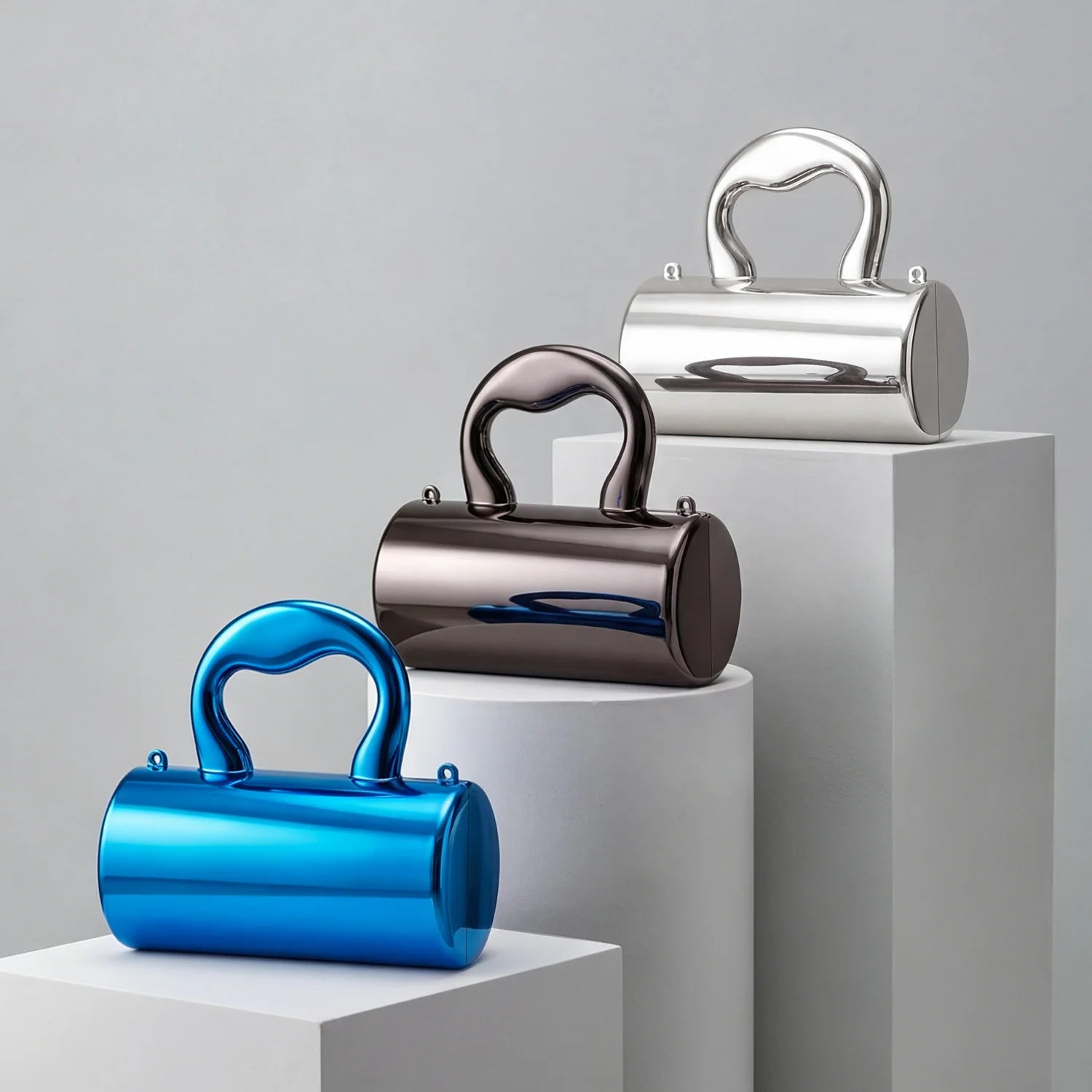 Stylish Designer Mini Acrylic Cylindrical Clutch – Evening Bag with Detachable Handle (6 Colours)