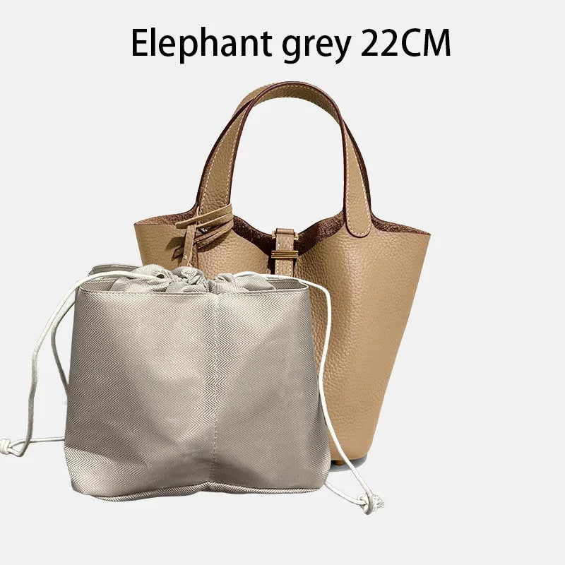 MENDY Genuine Leather Bucket Bag for Women