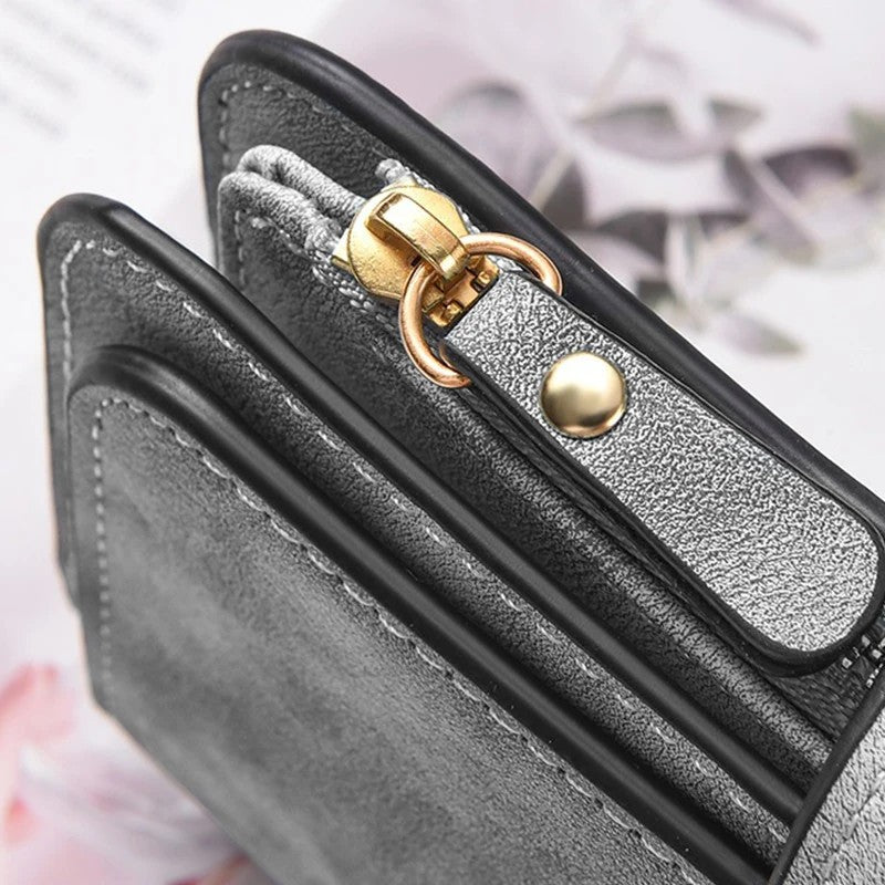 Heart‑Shaped Paw & Butterfly Wallet – Cute Card & Coin Purse
