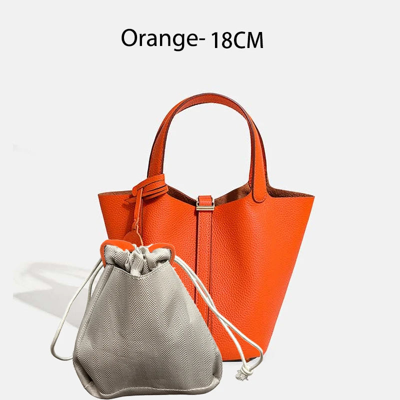 MENDY Genuine Leather Bucket Bag for Women