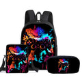 3D Cartoon Gamepad School Backpack Set | 3-Piece Kids Bag with Messenger Bag and Pencil Case