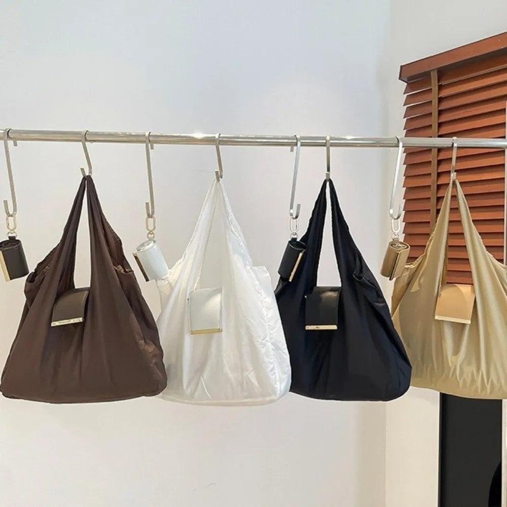 Reusable Mini Keychain Tote Bag – Foldable Eco-Friendly Shopping Bag with Lux Leather-Look (6 Colours)