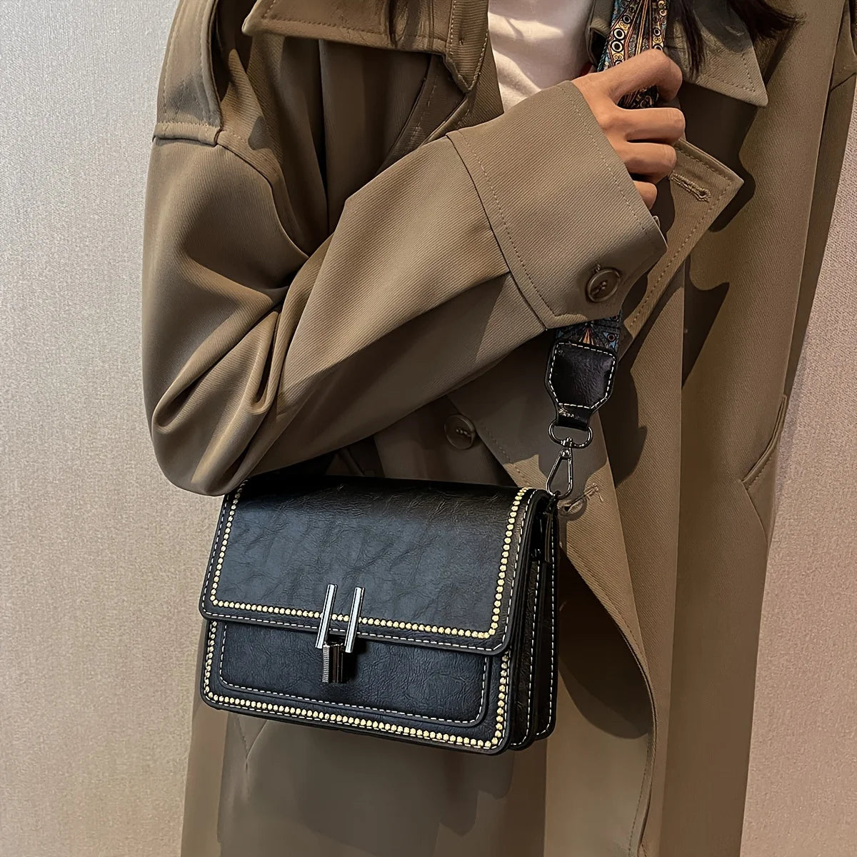 Mini Cross-Body Bag - Compact Leather Shoulder Purse with Adjustable Strap