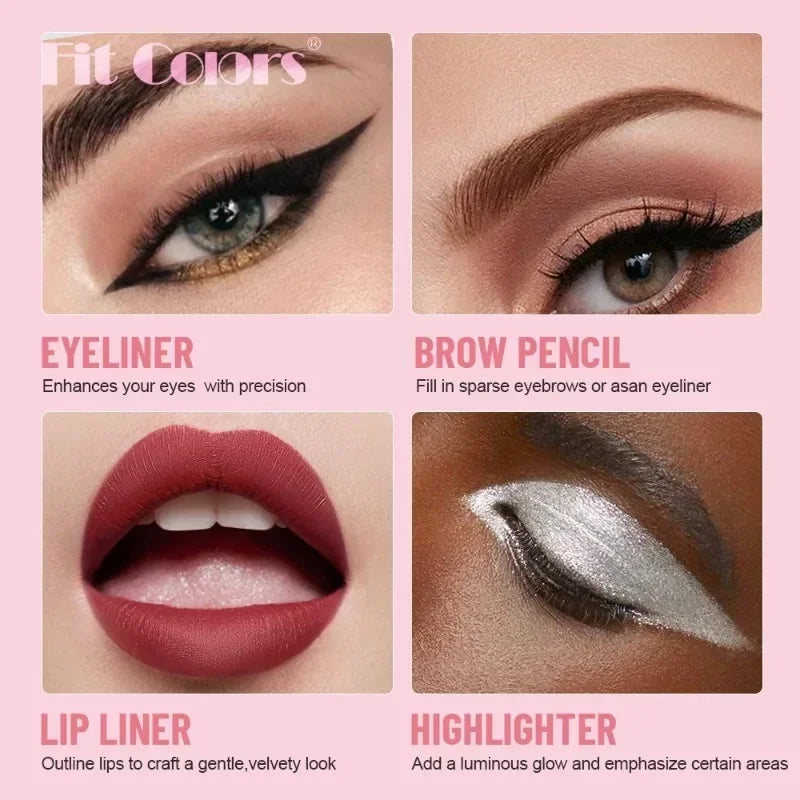 4‑in‑1 Multi‑Function Makeup Pen – Eyebrow Pencil, Eyeliner, Lip Liner, Highlighter