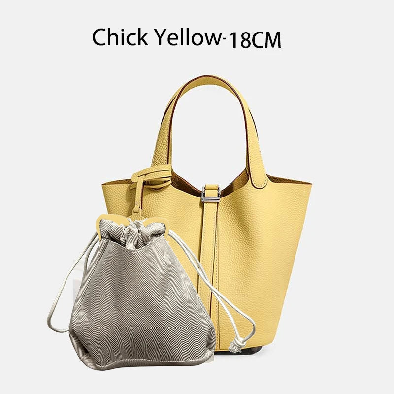 MENDY Genuine Leather Bucket Bag for Women