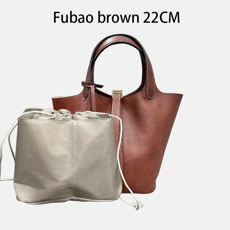 MENDY Genuine Leather Bucket Bag for Women
