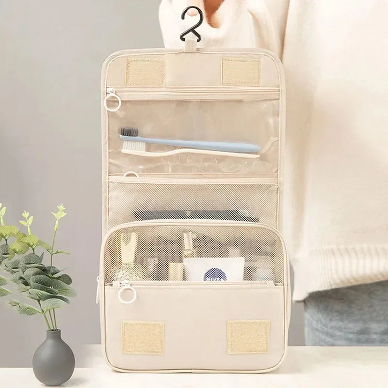 Mini Travel Makeup Bag – Waterproof Organizer with Hook