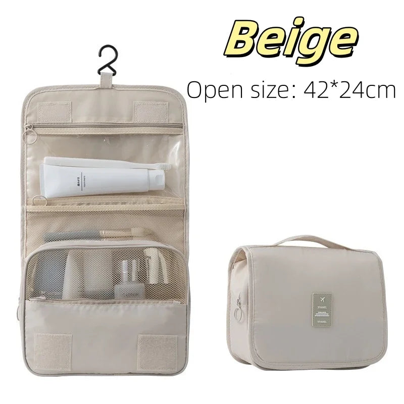 Mini Travel Makeup Bag – Waterproof Organizer with Hook