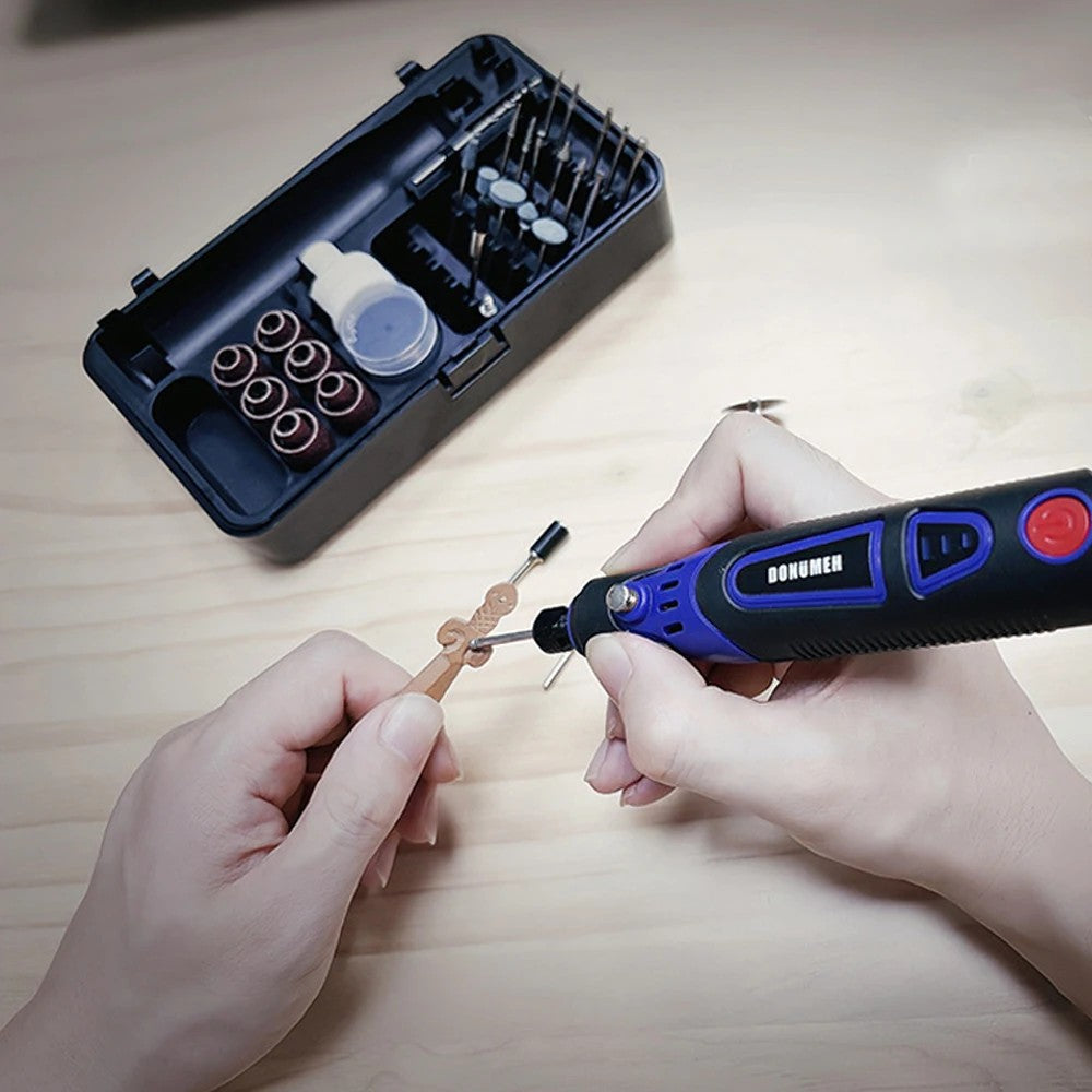 Mini USB Electric Drill - 3-Speed Rotary Tool with Engraving Pen & Accessories