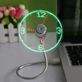 Mini USB Fan with LED Light & Clock – Flexible Desktop Gadget