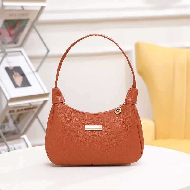 Sweet & Simple Lychee‑Texture Shoulder Bag – Korean‑Style Minimal Armpit Bag