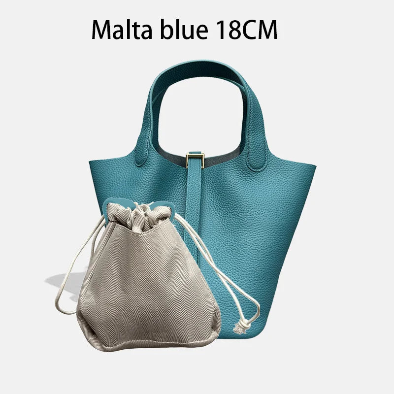 MENDY Genuine Leather Bucket Bag for Women
