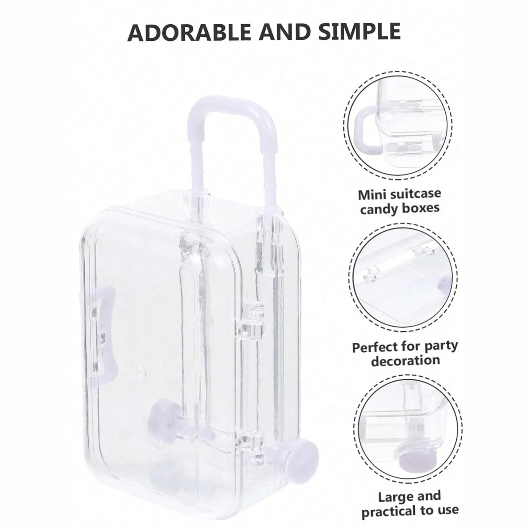 Mini Suitcase Display Box - Transparent Jewellery & Gift Packaging (5x7cm)