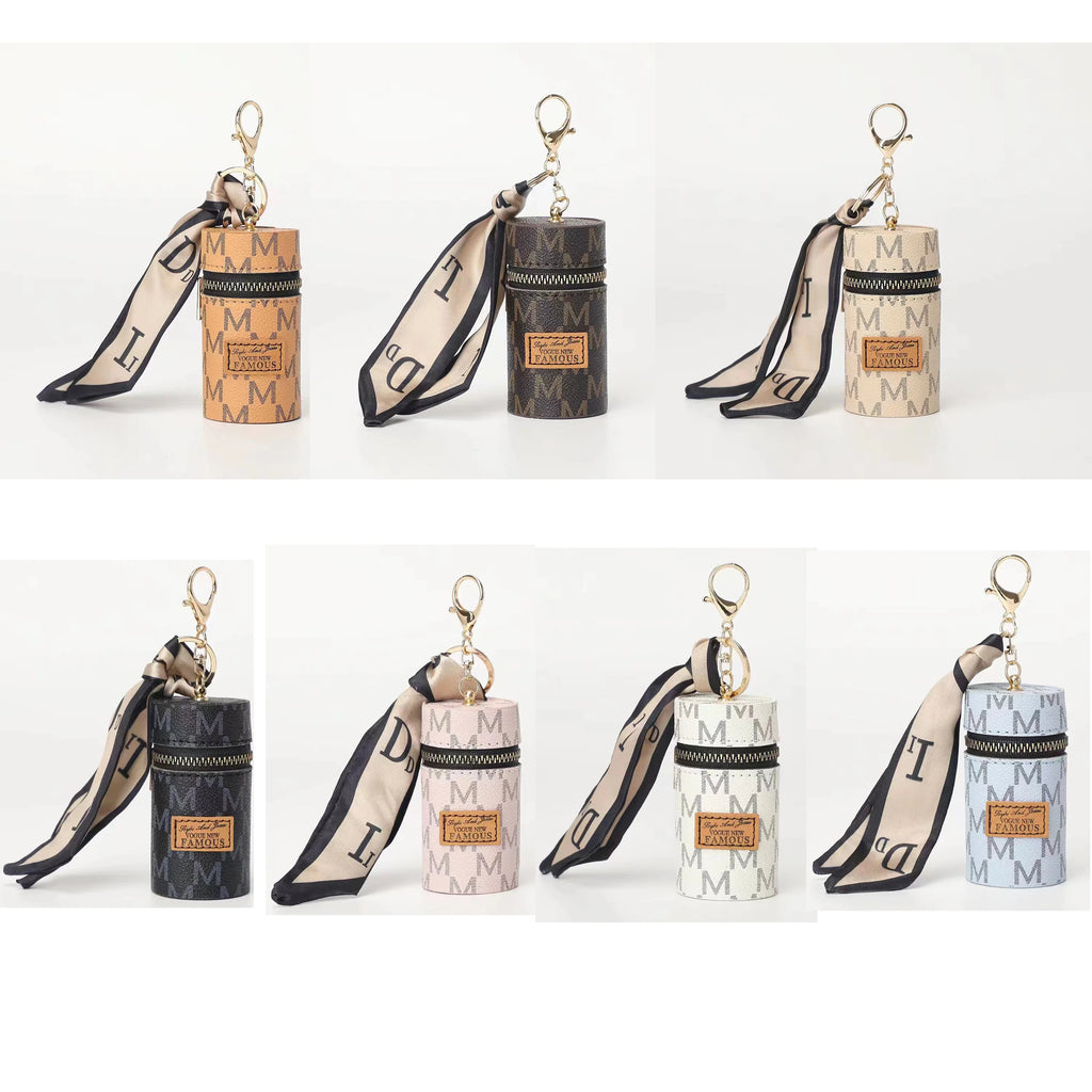 Compact Mini Coin Purse & Lipstick Holder - Multifunctional Keychain Bag