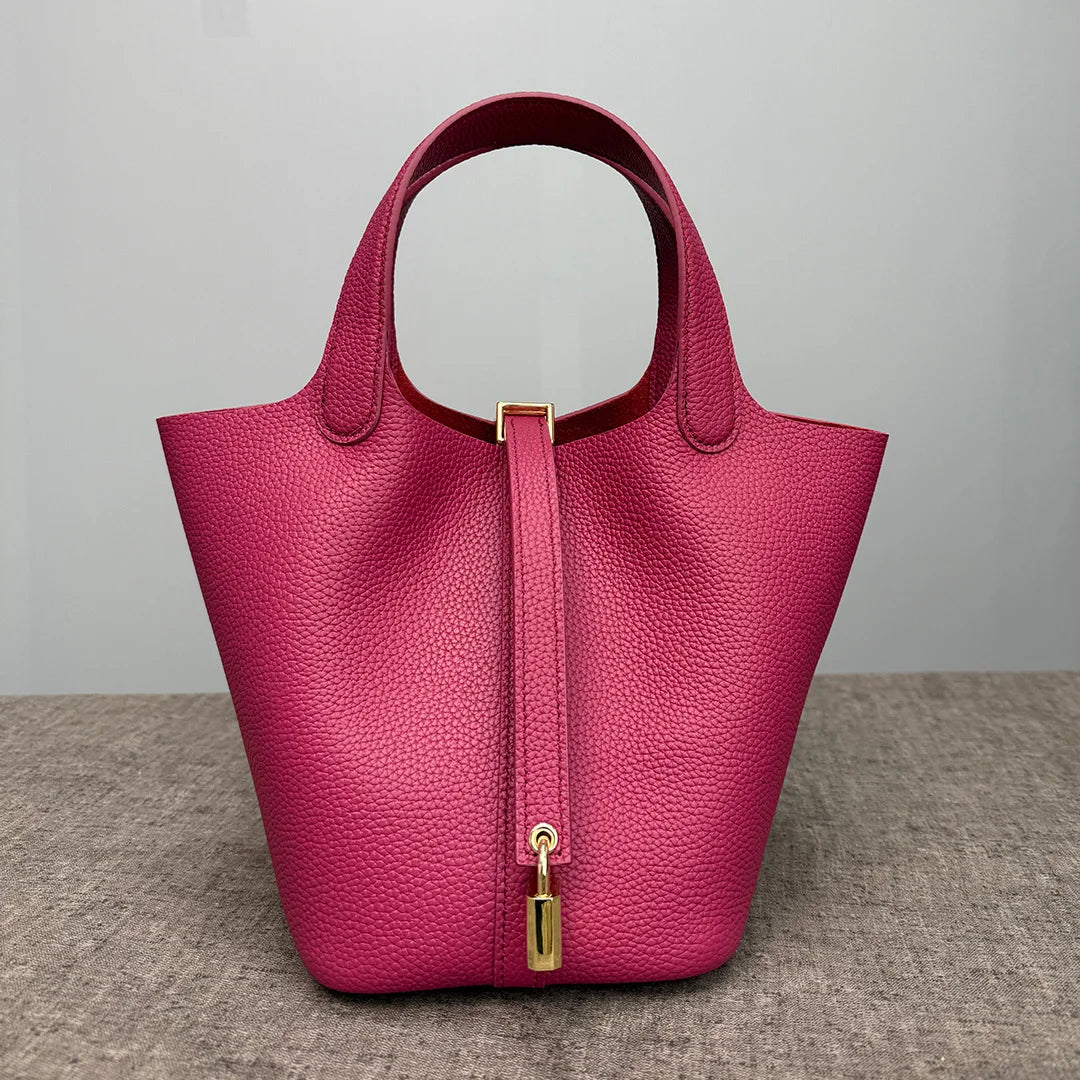 MENDY Genuine Leather Bucket Bag for Women